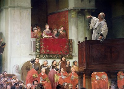 St. John Chrysostom (c.347-407) Preaching Before the Empress Eudoxia (c.404) c.1880 by Joseph Wencker